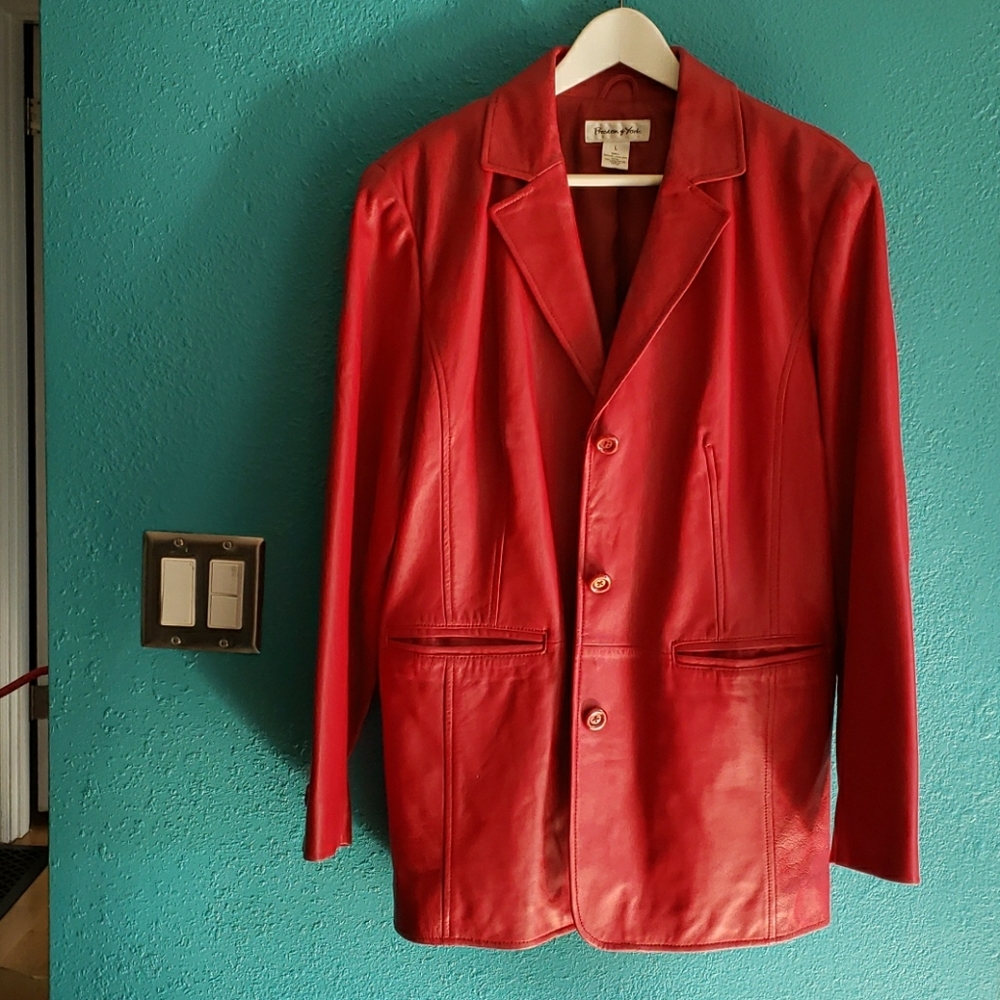 Red Leather Blazer
